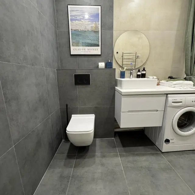 Real photos of Beautiful spacious two-room apartment in a new monolithic house. Your ideal option for remote work or leisure.