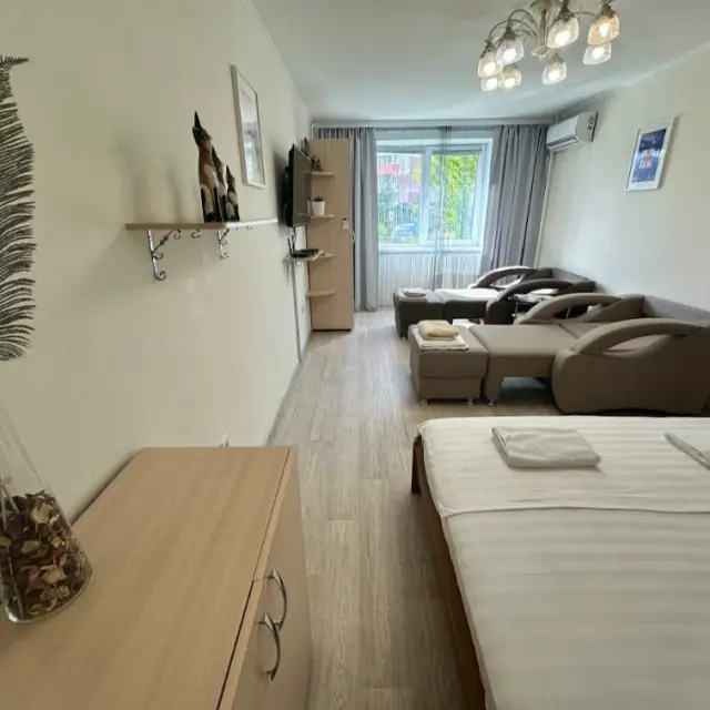 Real photos of 60 Pionersky ave. / studio room of 40 sq.m. / up to 4 people
