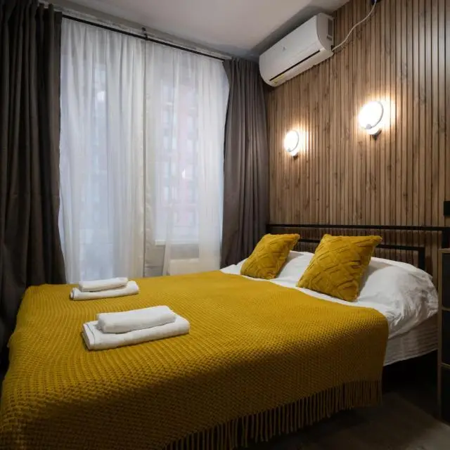 Real photos of MOKO Apartments at 20 Novoostapovskaya St. 