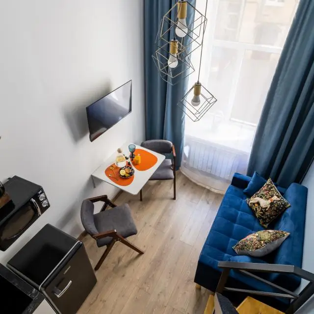 Real photos of A studio with a European character and a bright interior