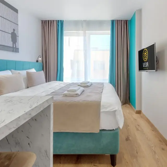 Real photos of Cozy VEDA Apartments near Kirovsky Zavod metro station, 64 Stachek ave. 