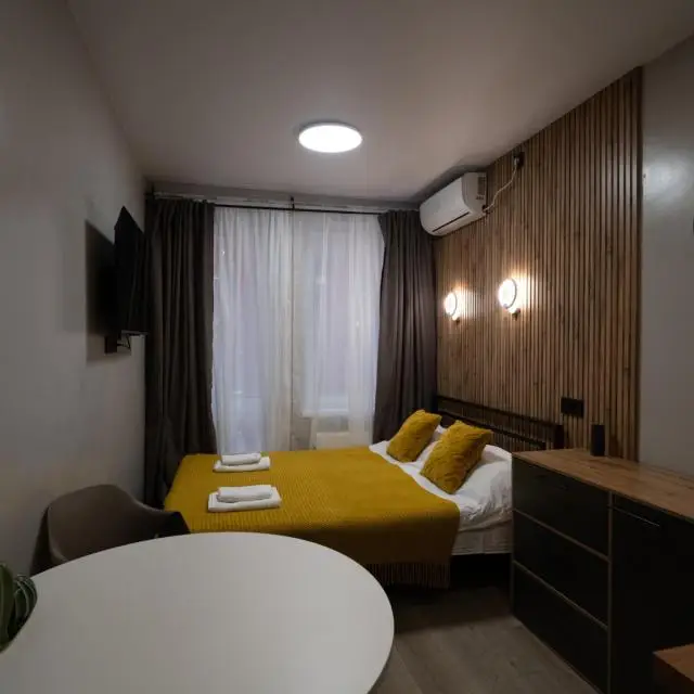 Real photos of MOKO Apartments at 20 Novoostapovskaya St. 