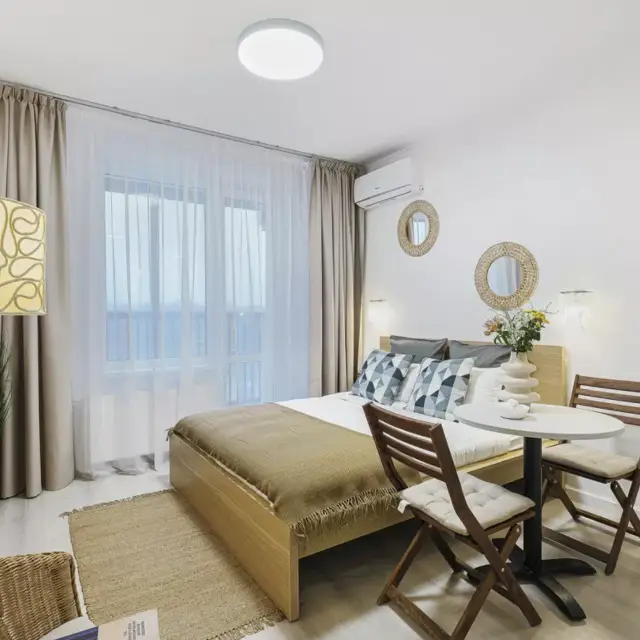 Real photos of Azure Apartments with panoramic views of the Lakhta Skyscraper