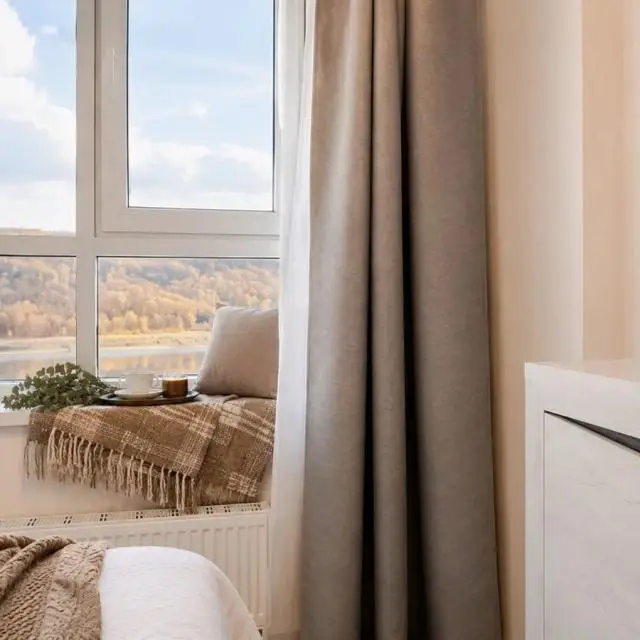 Real photos of Euro one-bedroom apartment with a view of the river and the city