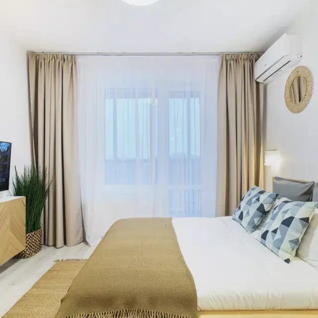 Real photos of Azure Apartments with panoramic views of the Lakhta Skyscraper