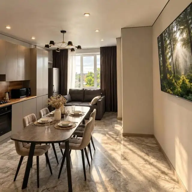 Real photos of Apartment next to the North Bridge: view of the Terek River and convenient logistics. Ideal for those who appreciate the balance of the river and urban infrastructure.