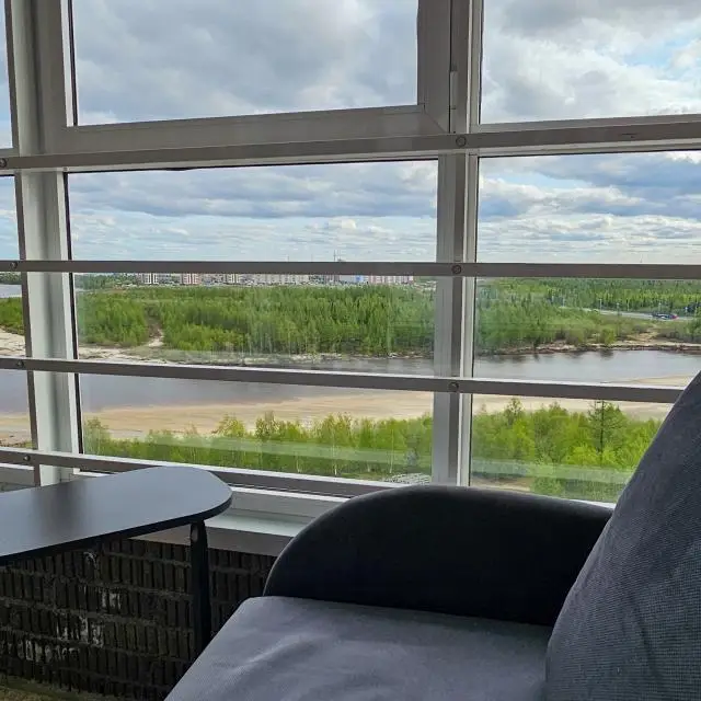 Реальные фото Мириады, Большая студия с шикарным видом на реку и лес.